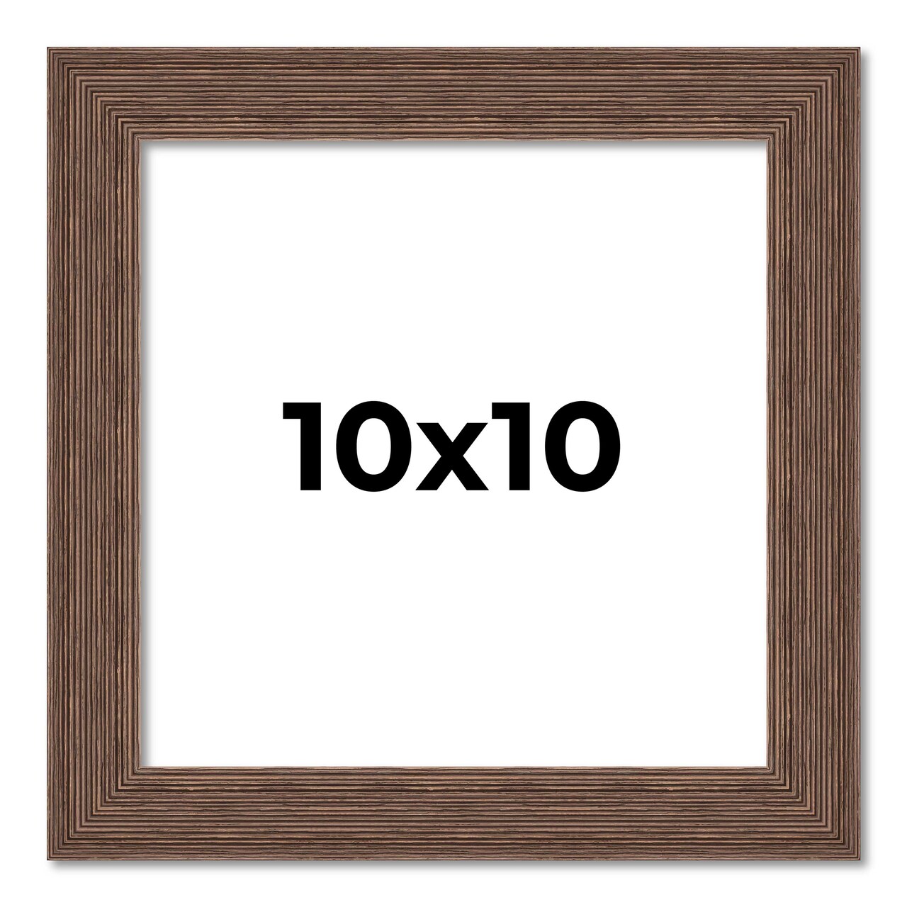10x10 Wide Barnwood Picture Frame with UV-Resistant Acrylic & Acid Free Backing, Available in 6 Paint Finishes - Grey, Brown, White, and Black